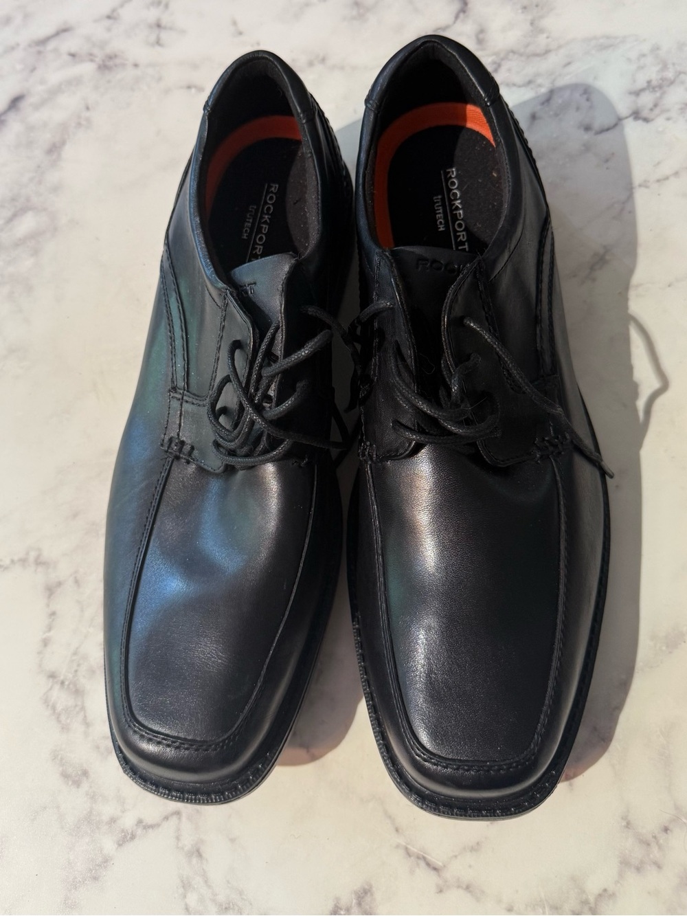 Rockport Black Leather Lace-Up Derby Shoes - Men’s 12W